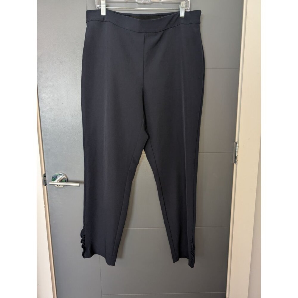 Worthington Women's Navy Pull-On‎ Dress Pants With Side Ruffle Detail - 16L